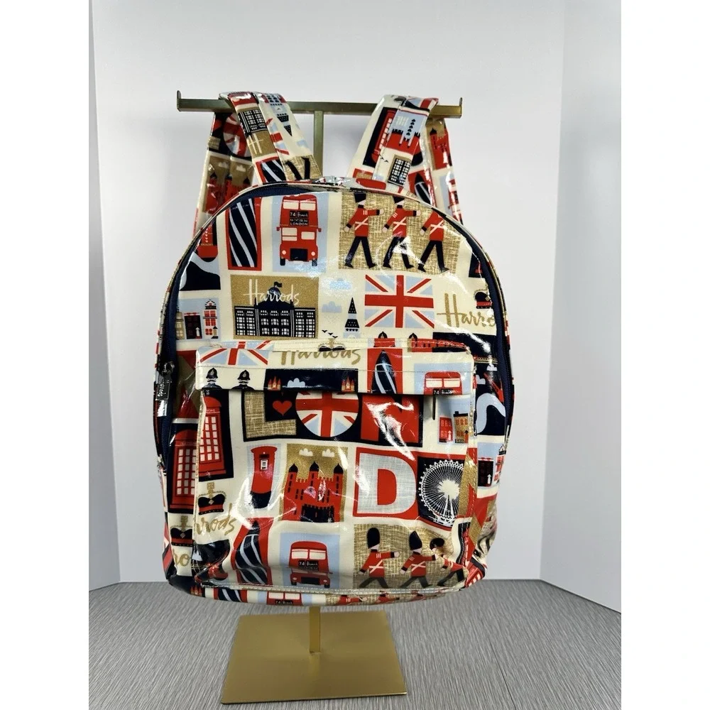 HARRODS London Iconic Backpack Nutcracker Guard Flag Doubledecker Bus PVC Coated